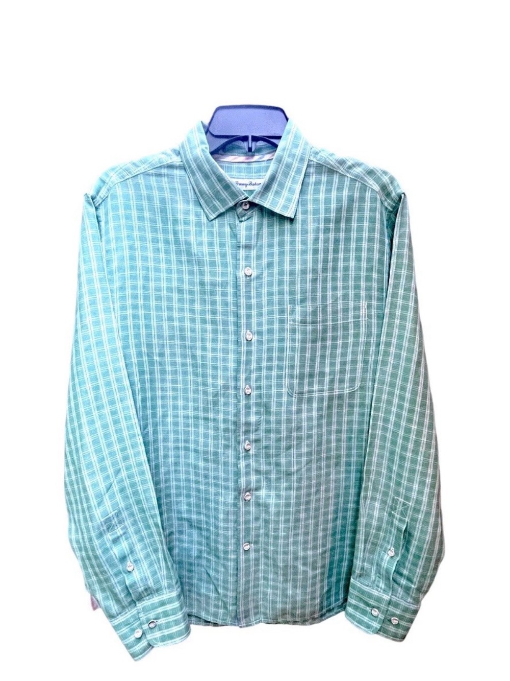Tommy Bahama Light Plaid Long Sleeve Button Size Medium